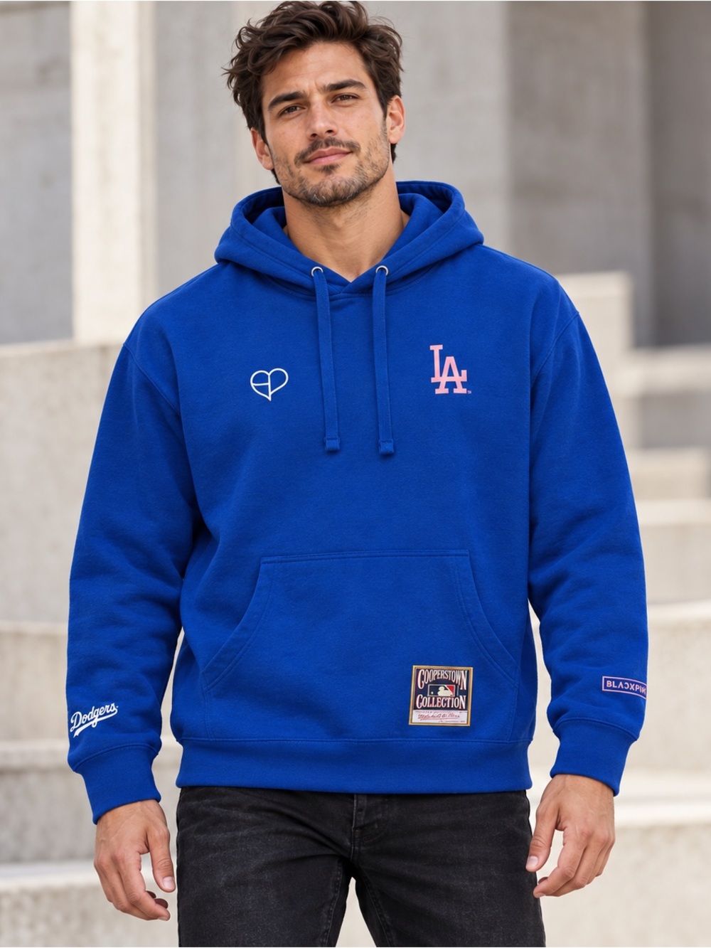 NWT Mitchell & Ness x BLACKPINK LA Dodgers Royal Blue Hoodie Large